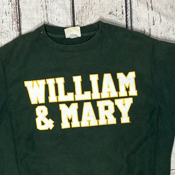 William & Marry Champion Reverse Weave Green Collegiate Sweatshirt - Picture 2 of 6